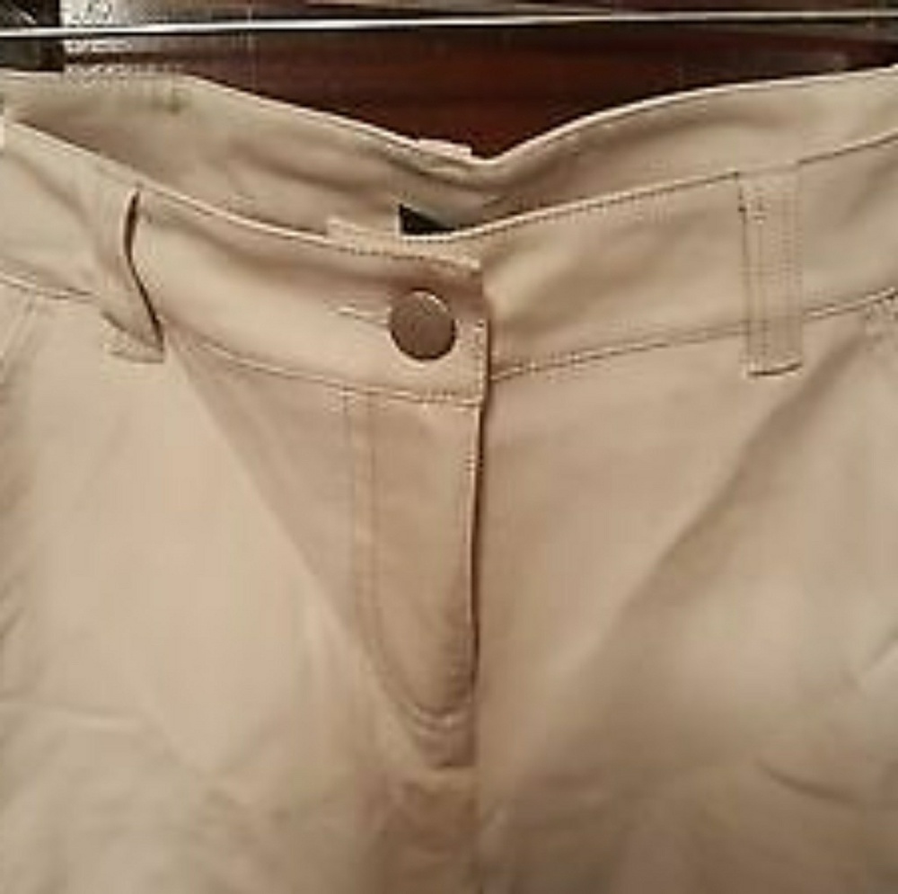 NWOT Eileen Fisher tan cotton cropped pants PL - Picture 3 of 5